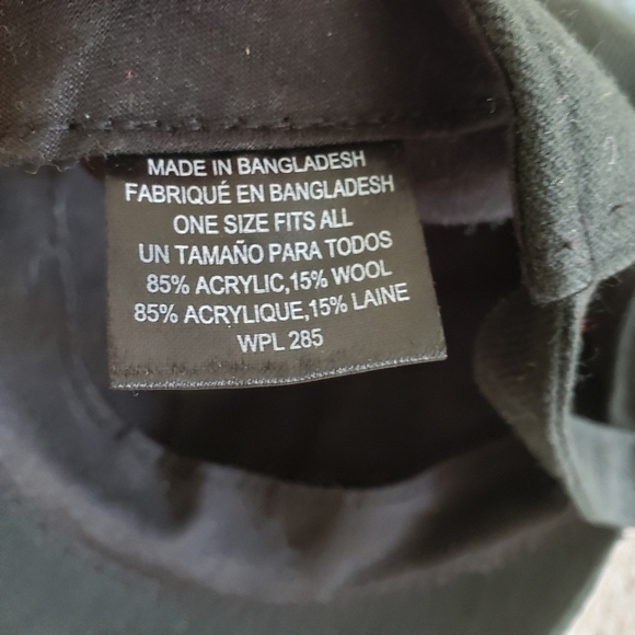 Flat Cap Drivers Newsboy Hat Black Adjustable Wool Blend Very‎ Good Pre-owned - Picture 5 of 10